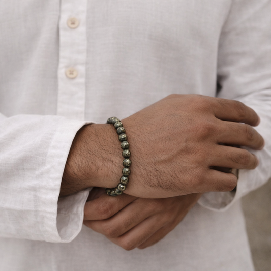 Couple Combo - Pyrite Bracelet & Pyrite Anklet