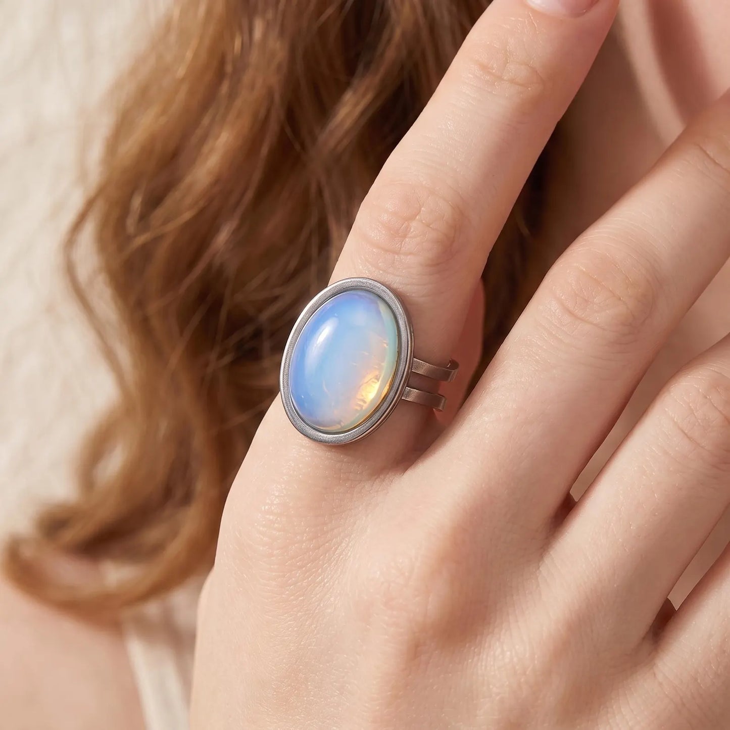 Opalite Oval Statement Ring