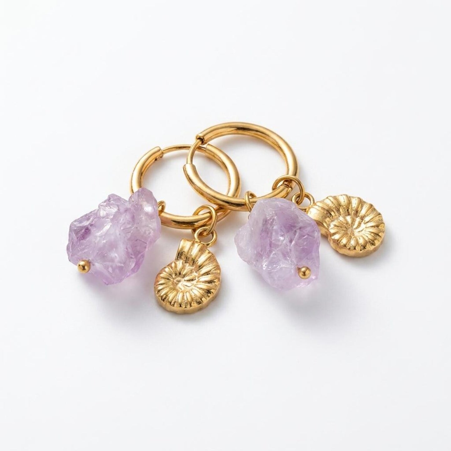Amethyst Shell Earrings