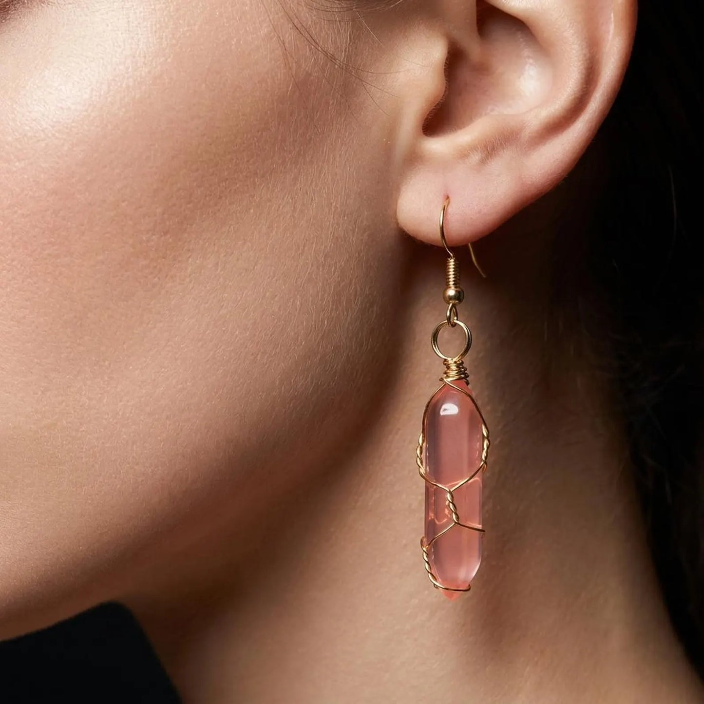 Wire Wrapped Point Earring