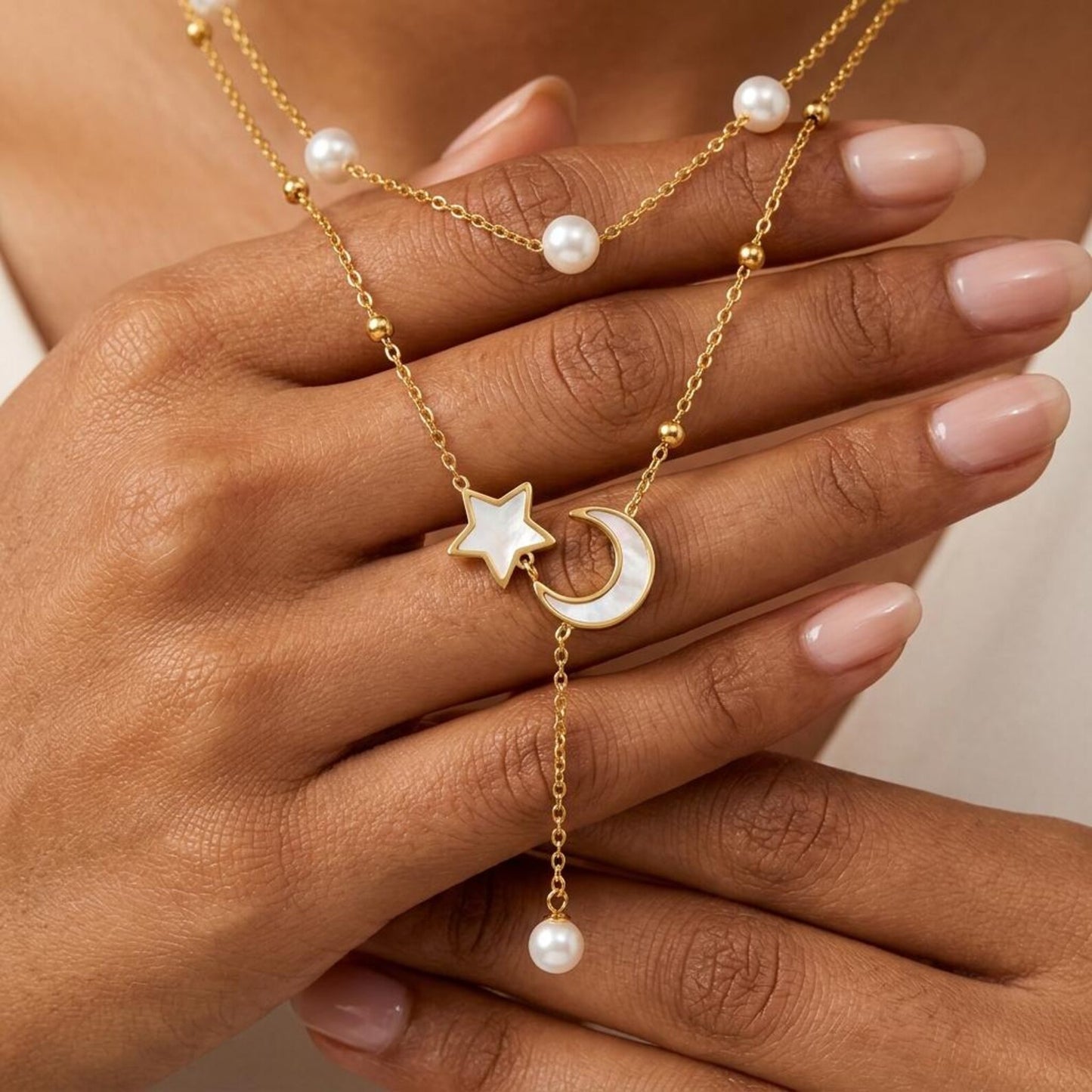 Cosmic Pearl Y Necklace