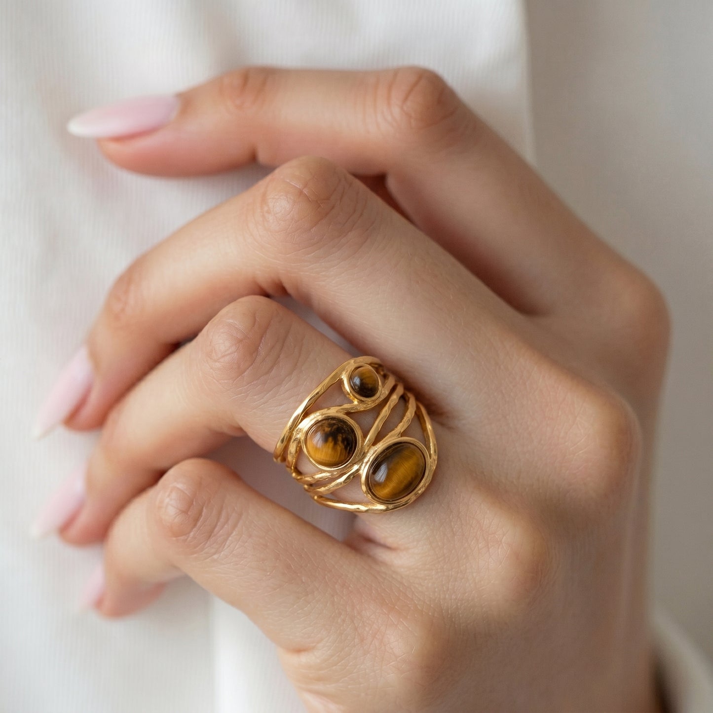 Boho Tigers Eye Ring
