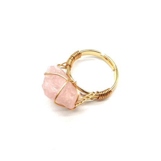 Raw Rose Quartz Ring