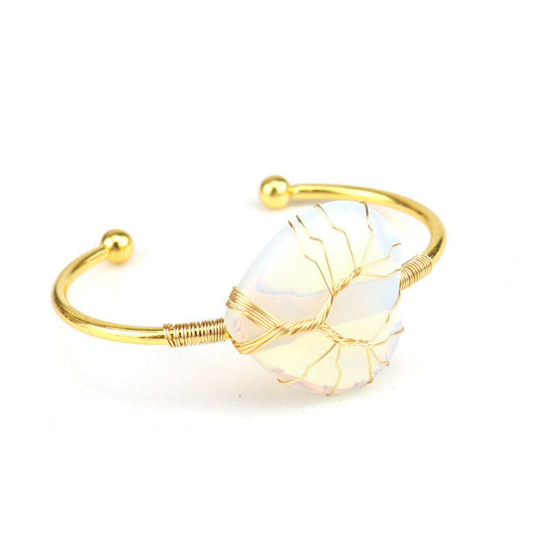 Moonstone Heart Cuff Bangle