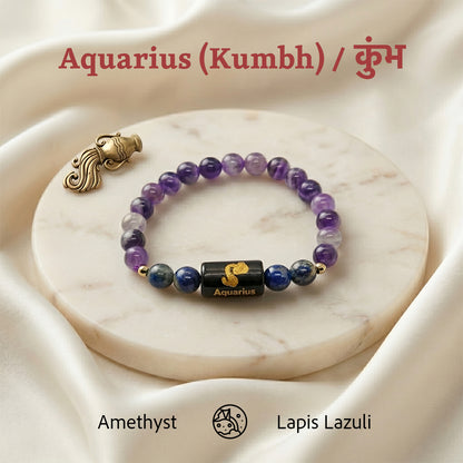 Aquarius (Kumbh) Rashi Zodiac Bracelet