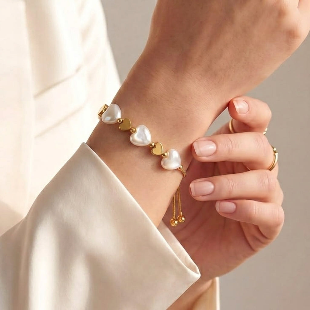 Heart Pearl Bracelet
