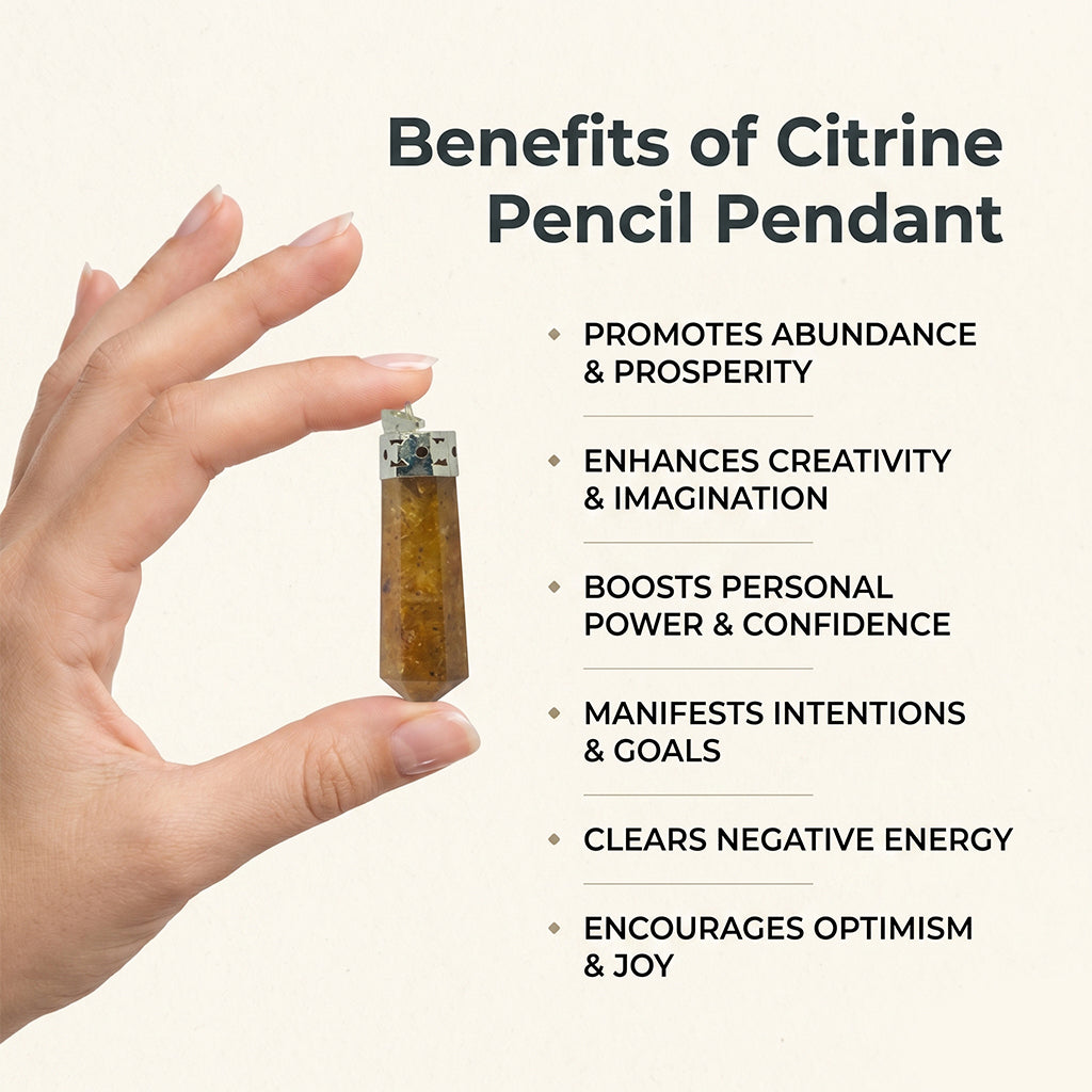 Citrine Pencil Pendant