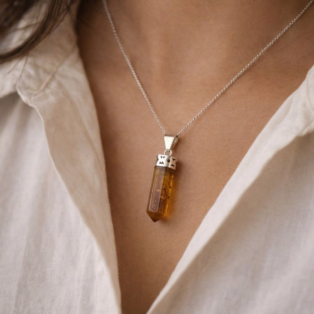 Citrine Pencil Pendant