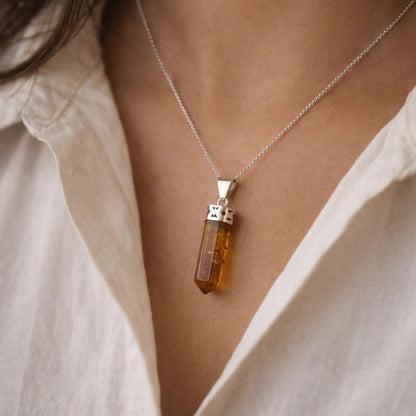 Citrine Pencil Pendant