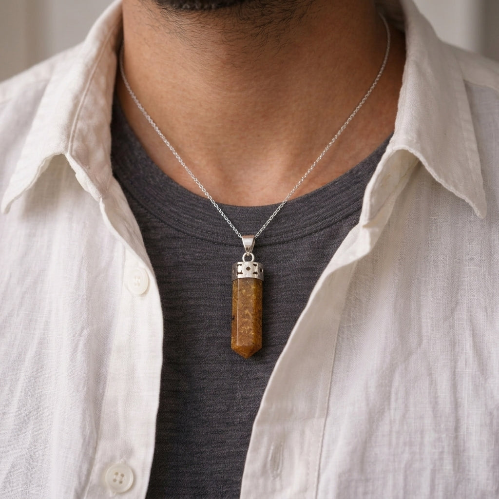 Citrine Pencil Pendant