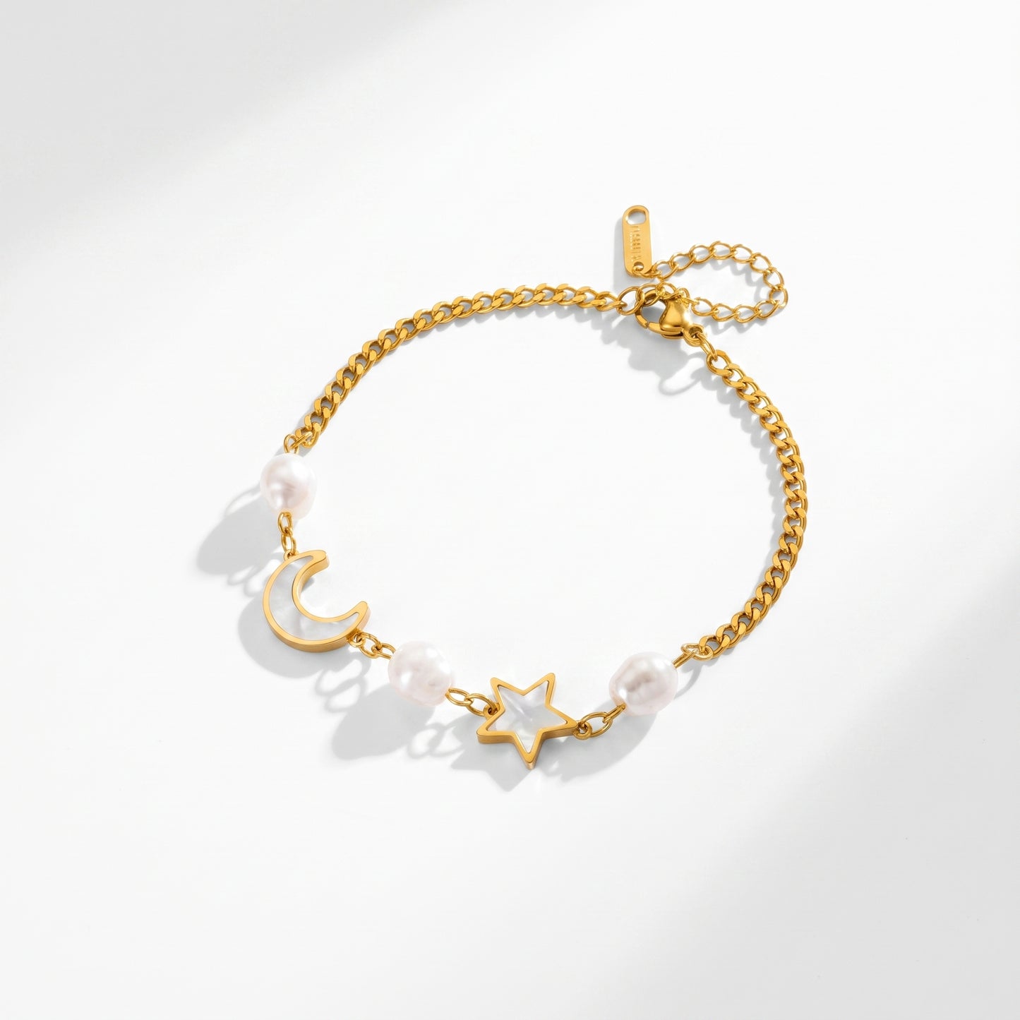 Moon & Star Pearl Bracelet