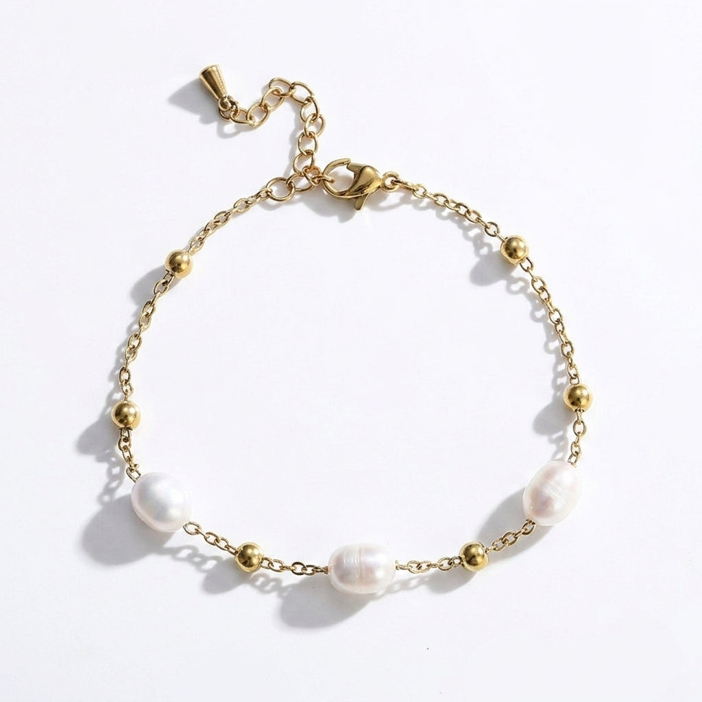 Minimalist Baroque Pearl Bracelet