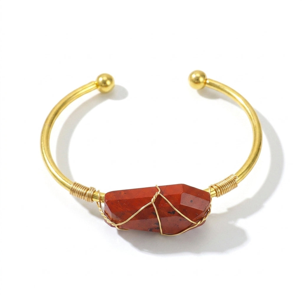 Raw Red Jasper Cuff Bangle