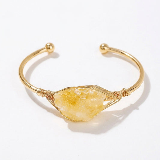 Raw Citrine Cuff Bangle