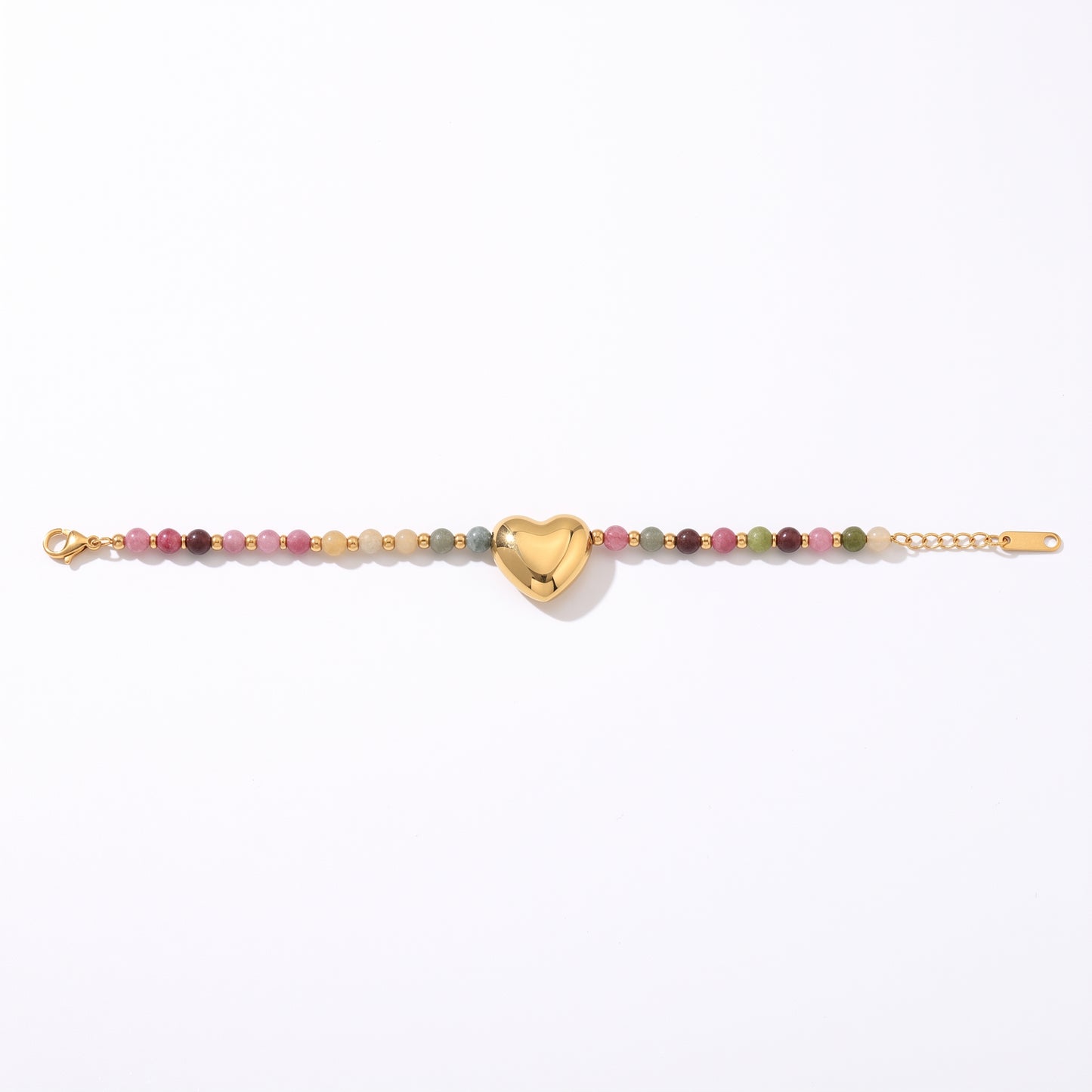 MultiCrystal Gold Heart Bracelet