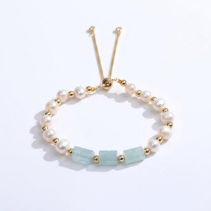 Aquamarine Pearl Bracelet