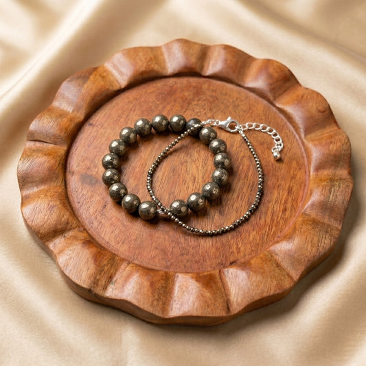 Couple Combo - Pyrite Bracelet & Pyrite Anklet