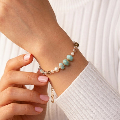 Bohemian Stone & Pearl Bracelet