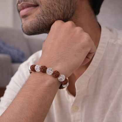 Crystal and Rudraksh Bracelet
