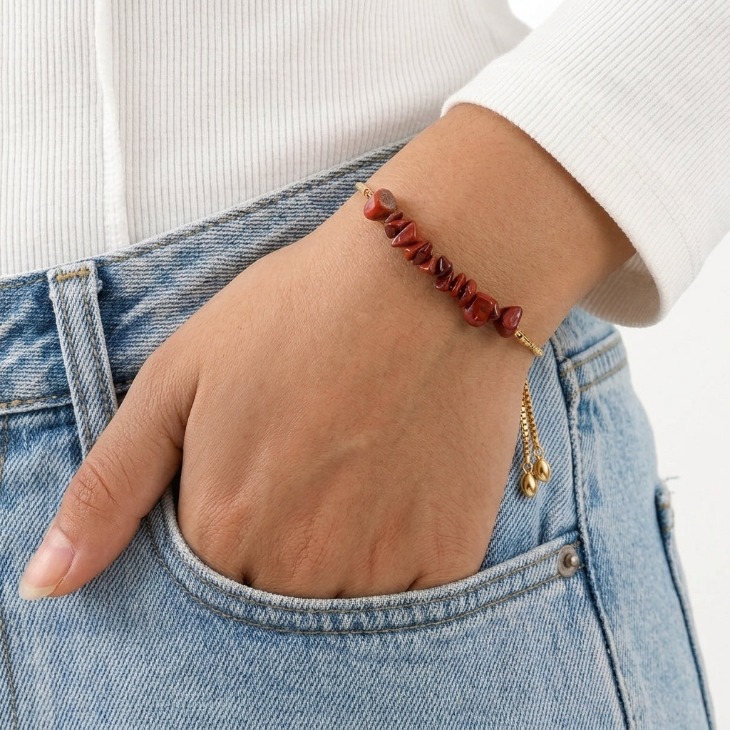 Red Garnet Chips Bracelet
