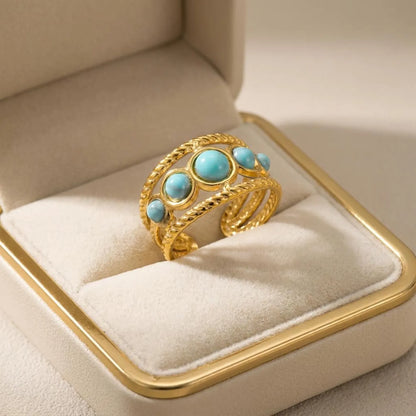 Turquoise Multi-Stone Open Band Ring