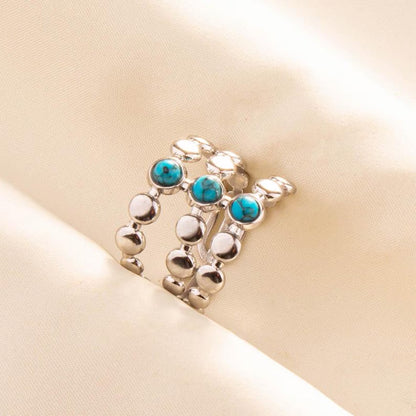 Gemstone Beaded Open Ring