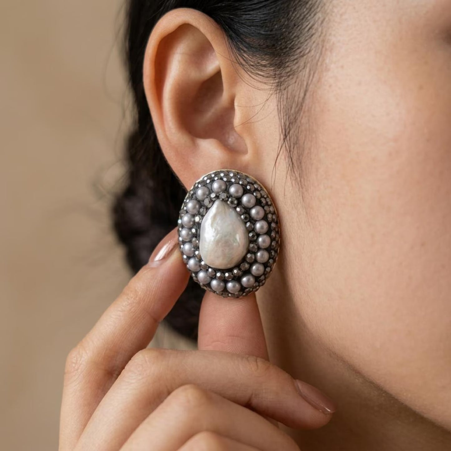 Baroque Pearl Stud Earrings