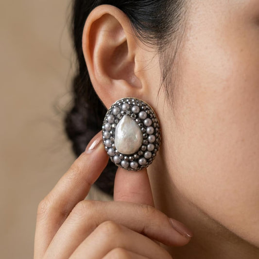 Baroque Pearl Stud Earrings