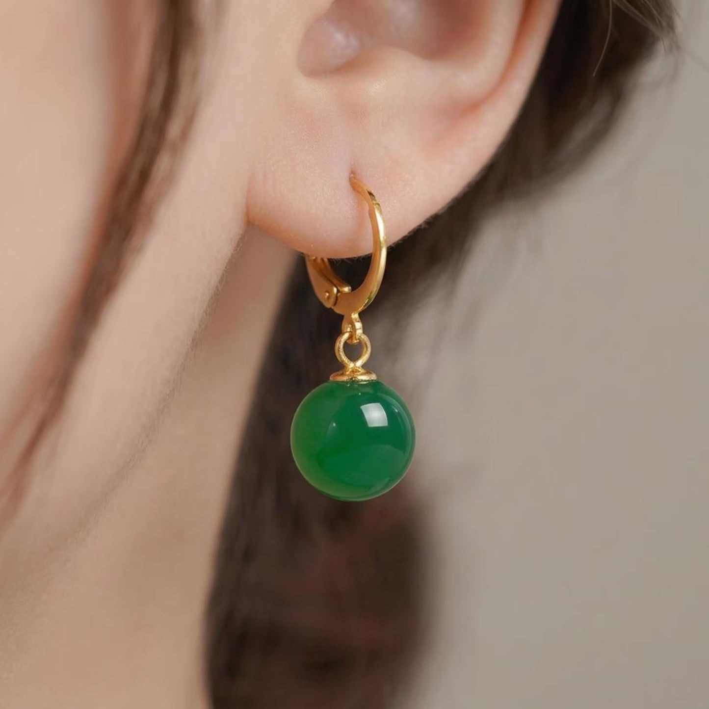 Green Jade Earrings