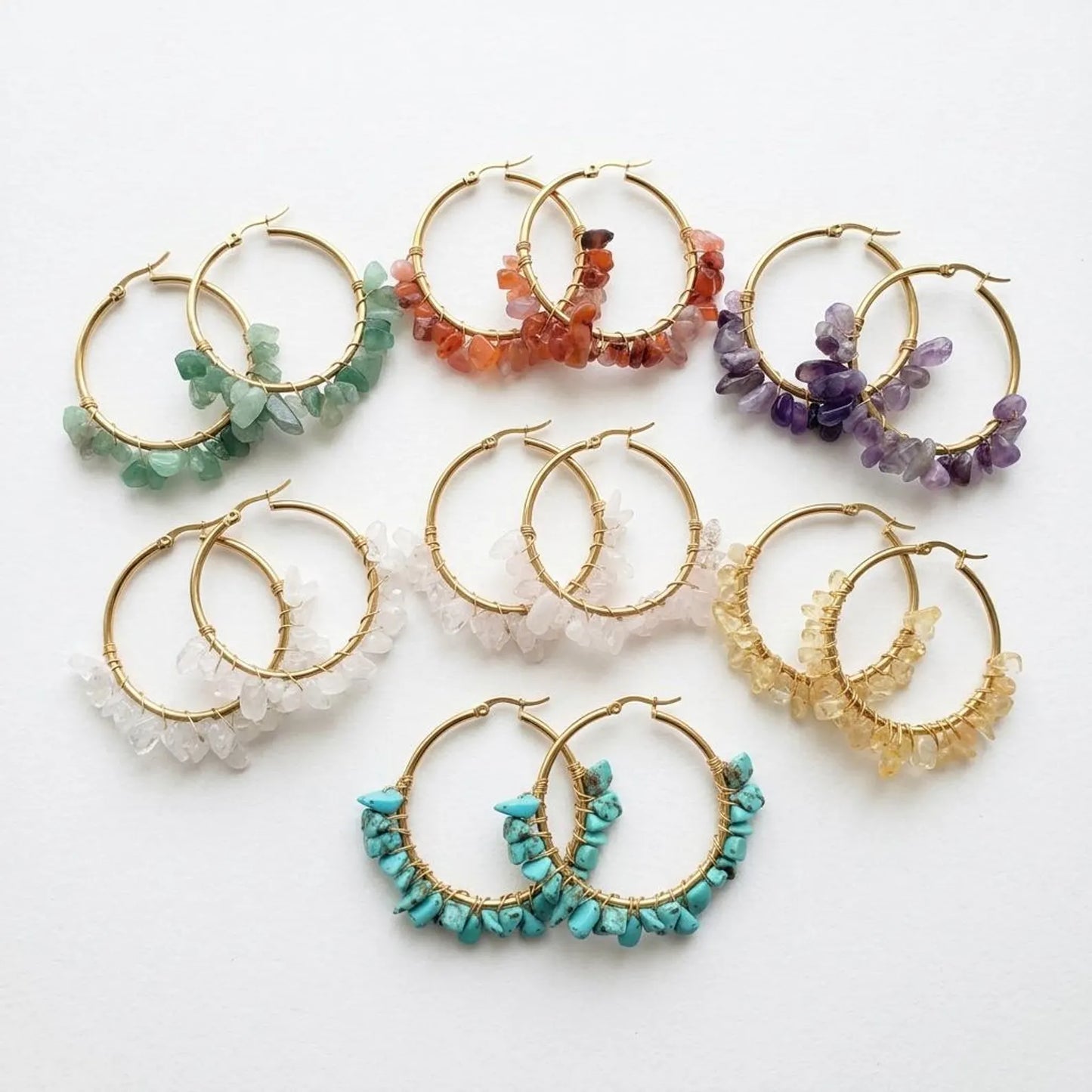 Gemstone Chip Earrings