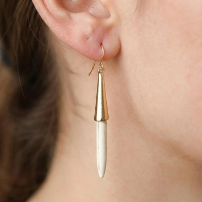 Gemstone Spike Drop Earrings