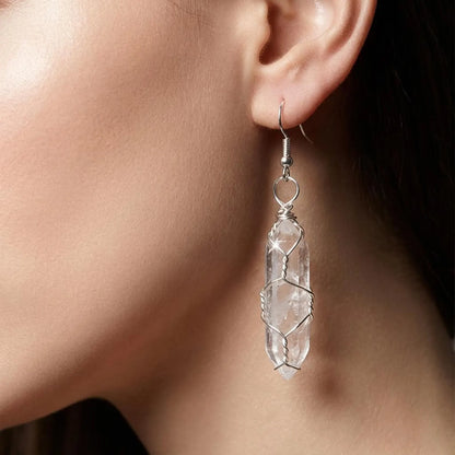 Wire Wrapped Point Earring