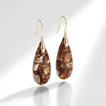 Brown Jasper Teardrop Earrings