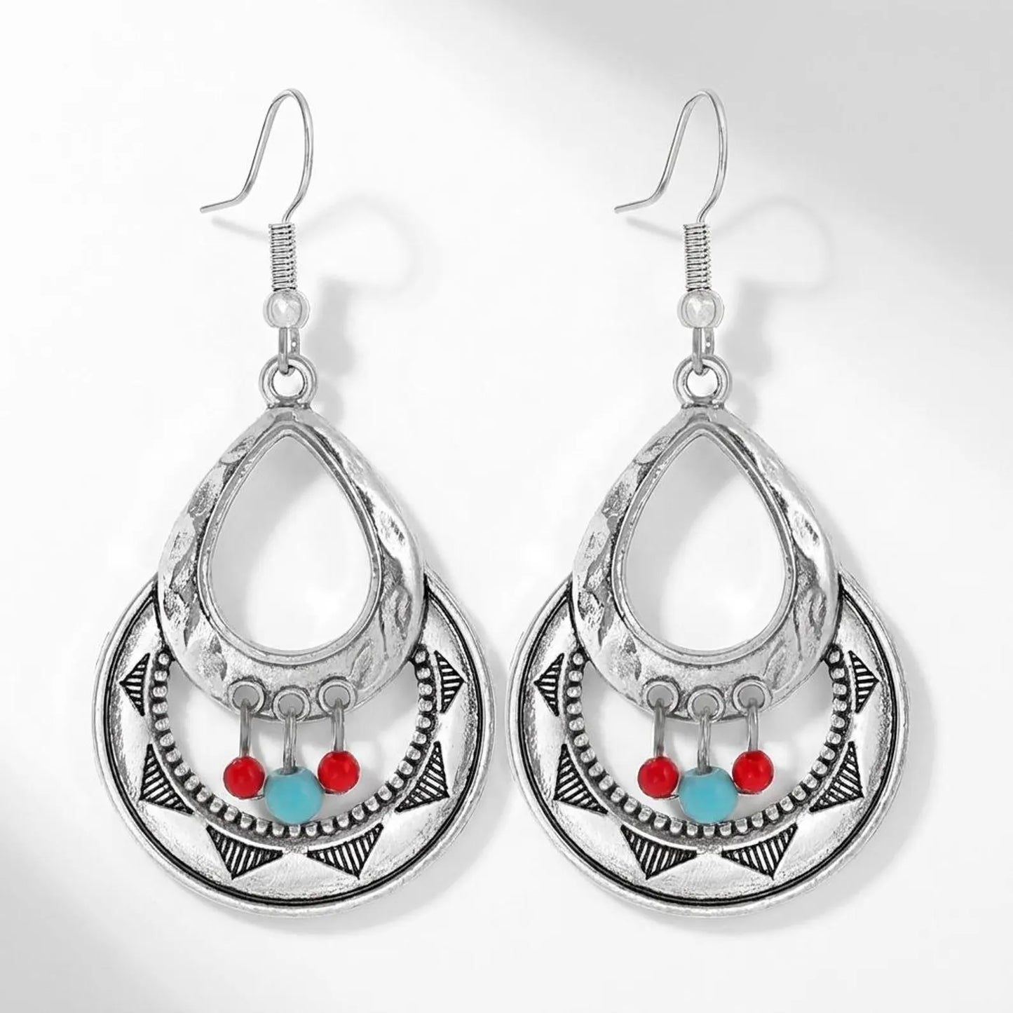 Tribal Beaded Openwork Earrings