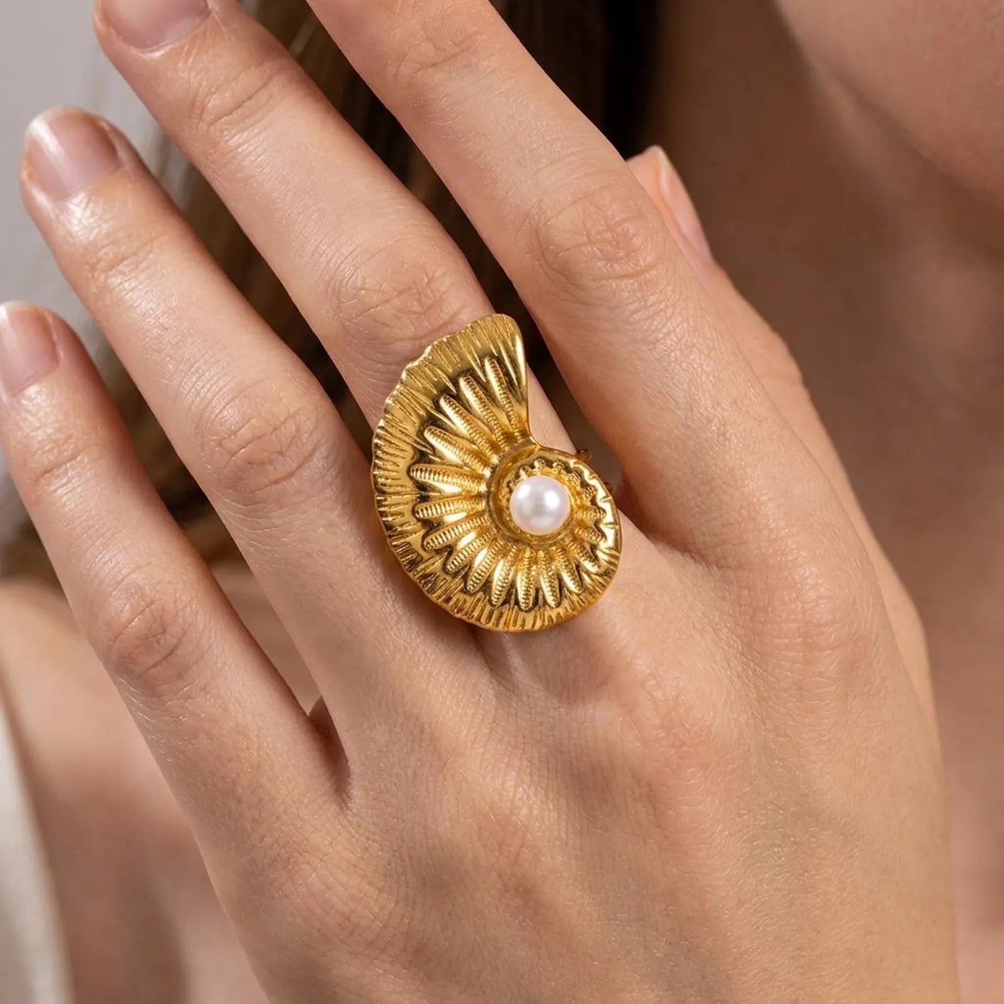 Pearl Shell Statement Ring