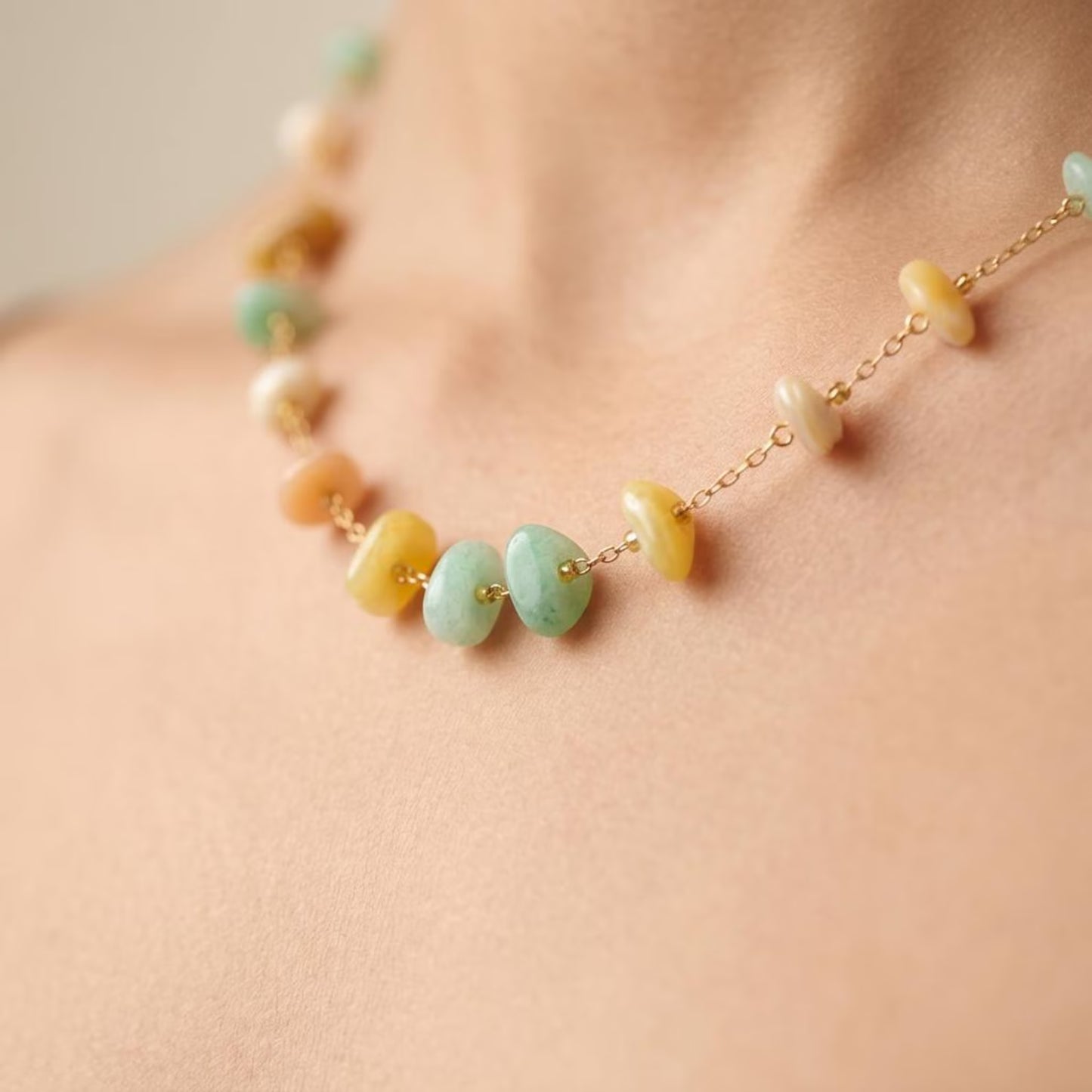 Pastel Pebble Station Necklace