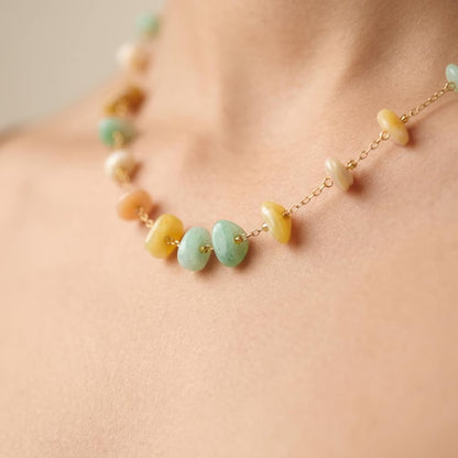 Pastel Pebble Station Necklace
