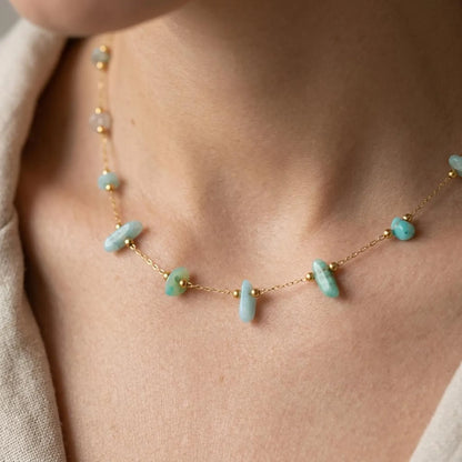 Turquoise Chip Station Necklace