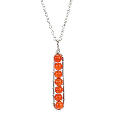 Carnelian Wire Bar Necklace