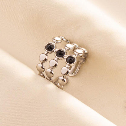 Gemstone Beaded Open Ring