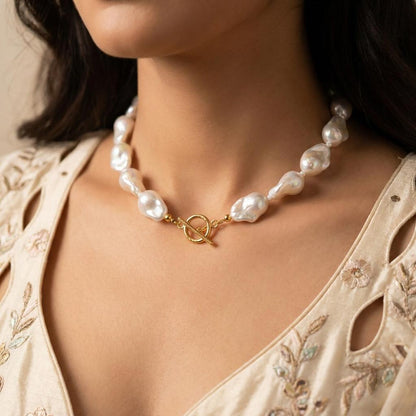 Baroque Pearl Toggle Necklace
