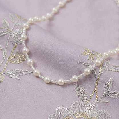 Clear Bead Pearl Necklace