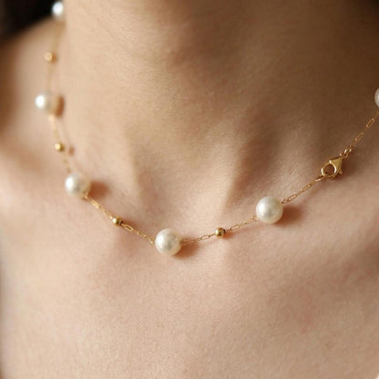 Pearl Gold Sphere Necklace