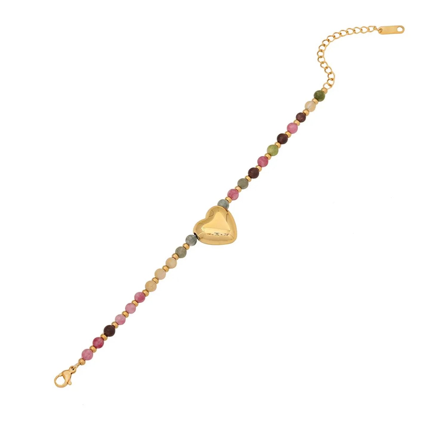 Tourmaline Heart Charm Wristlet