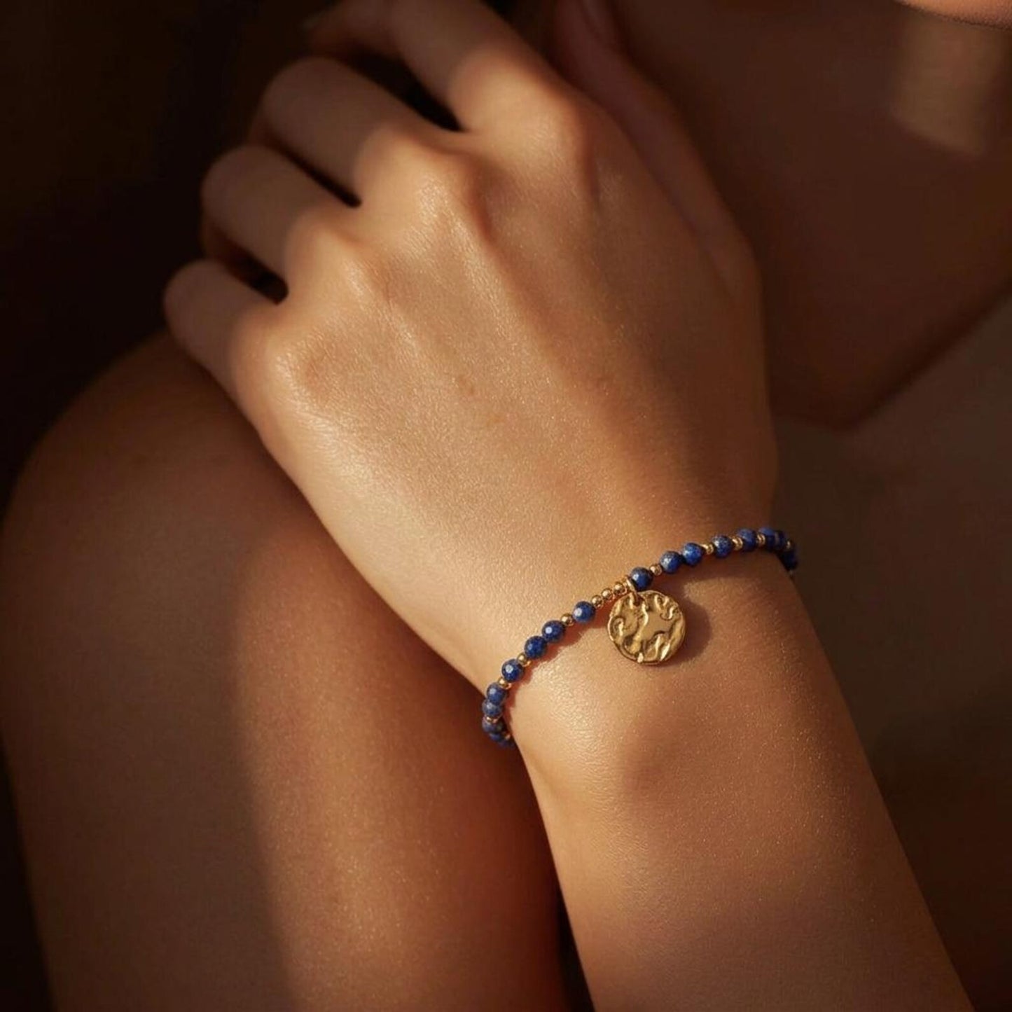 Lapis Lazuli Disc Bracelet