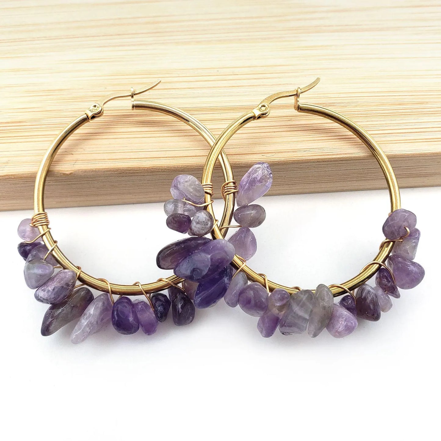 Gemstone Chip Earrings