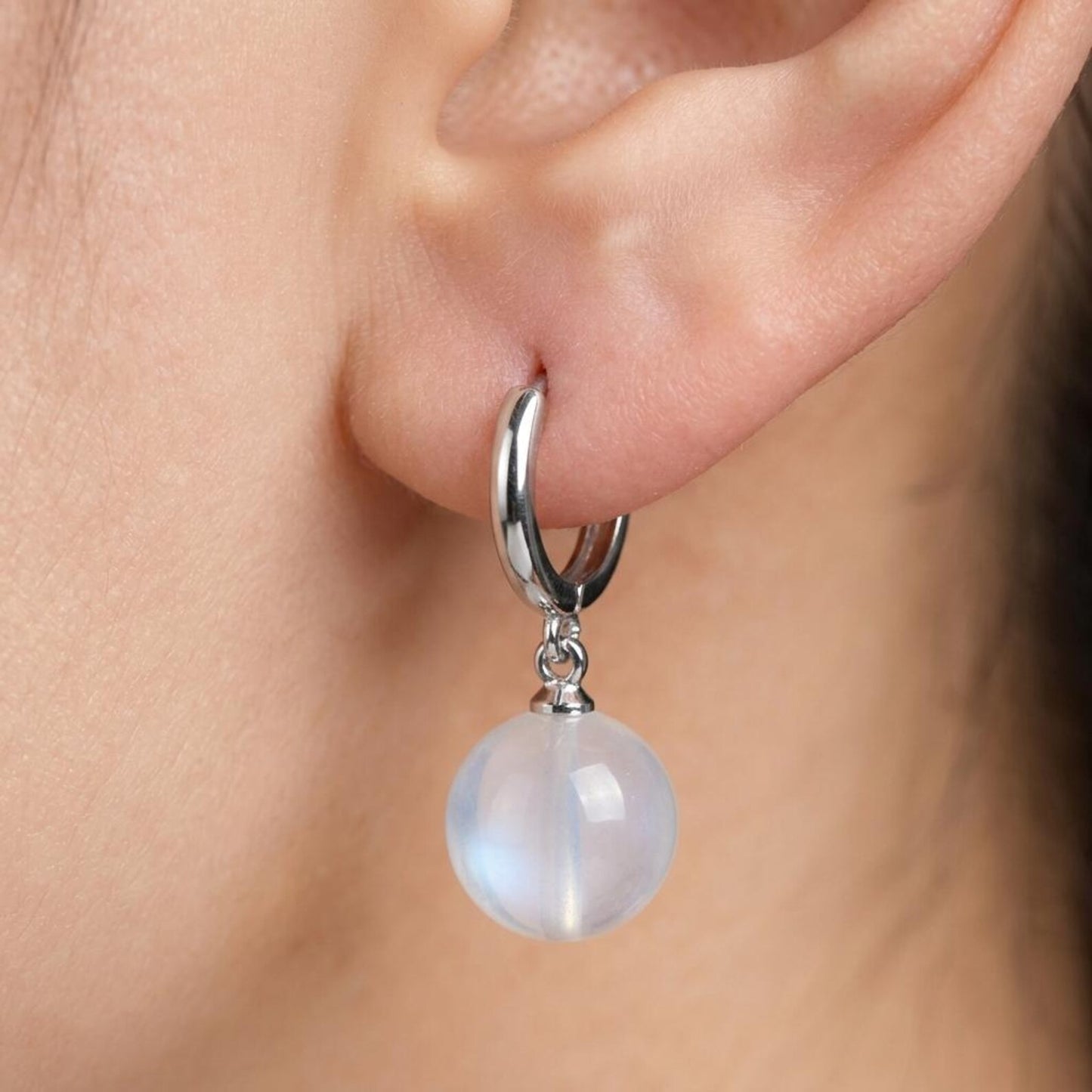Gemstone Sphere Huggies