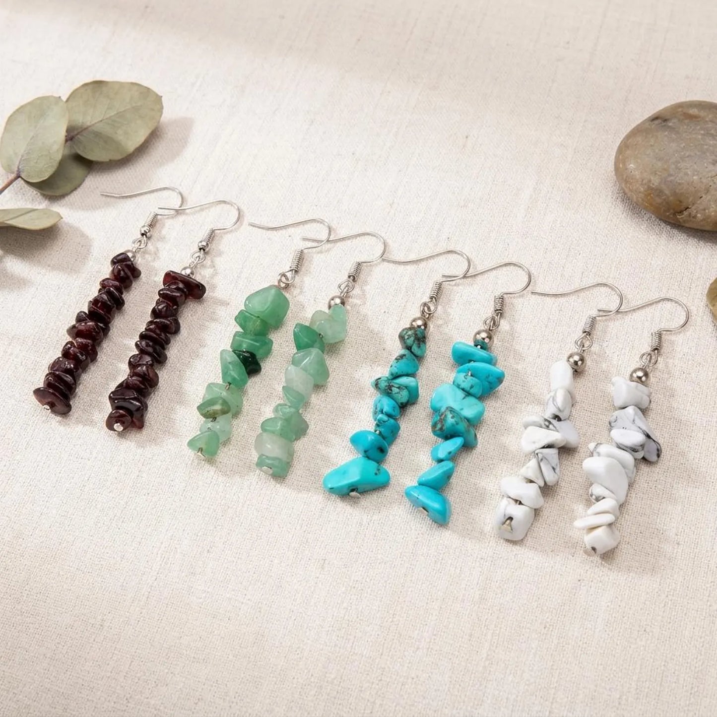 Stacked Chip Drop Earrings