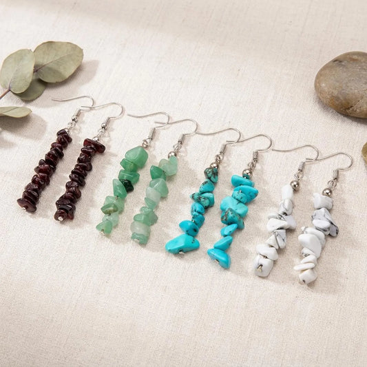 Stacked Chip Drop Earrings