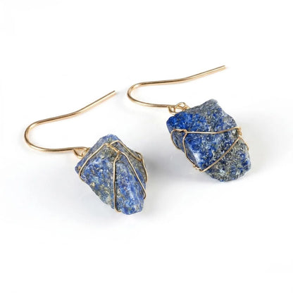 Raw Stone Drop Earrings